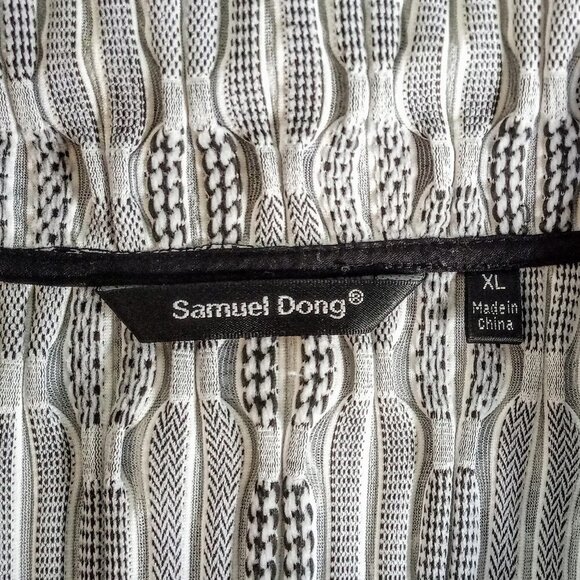 Samuel Dong Black White Stretch Double Zip Jacket - Picture 3 of 5